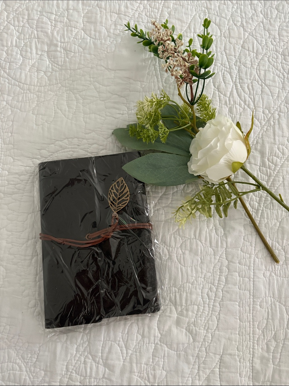 Dark brown leather Decorative Journal-Style Accessory